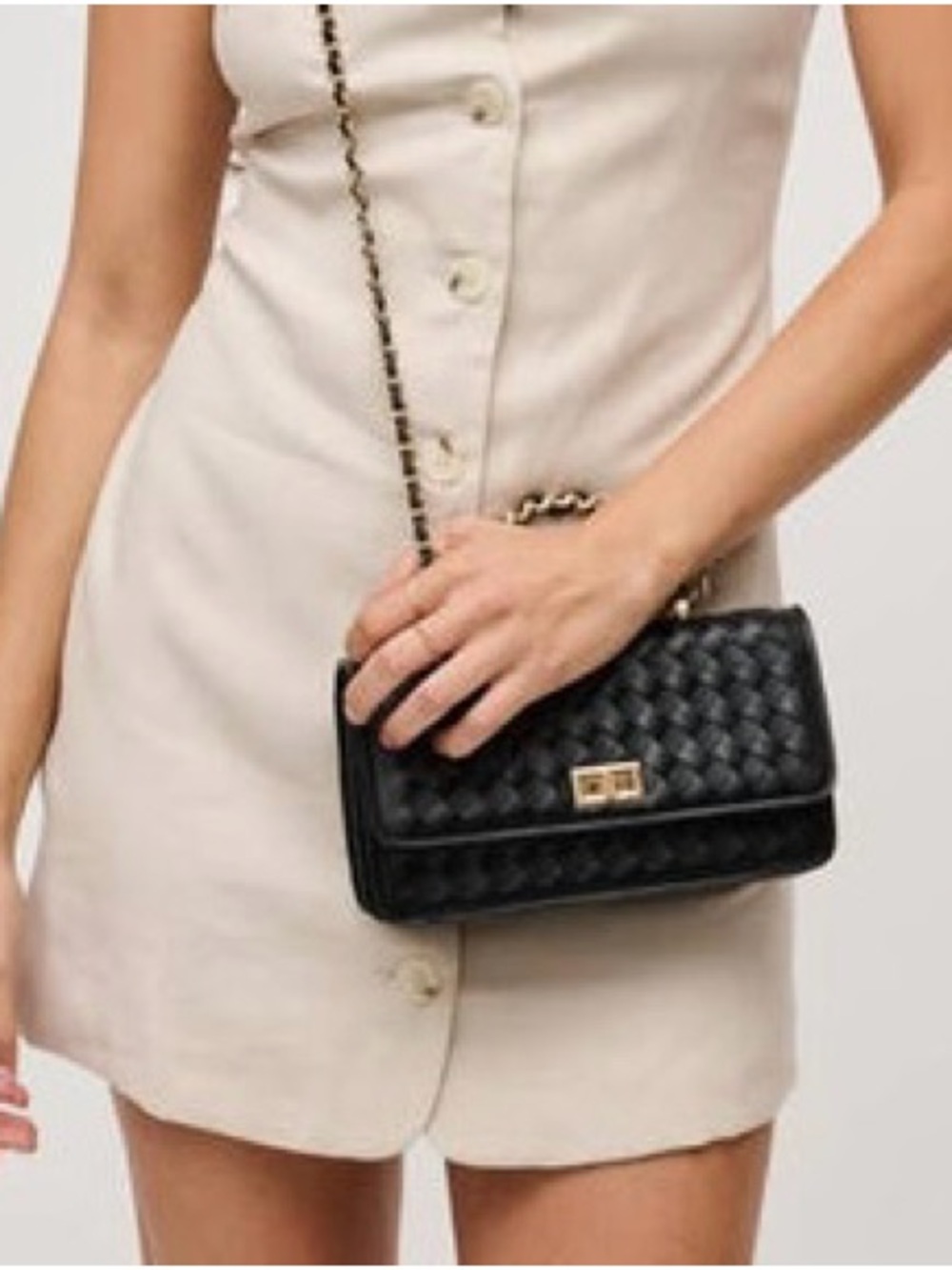 Urban Expressions black woven crossbody bag